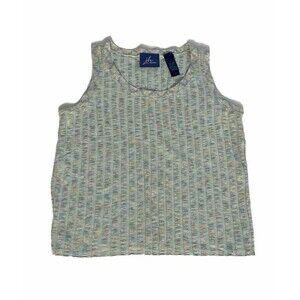 JH Collectibles Women's Blue Ribbed Knit Tank Top Size M Petite